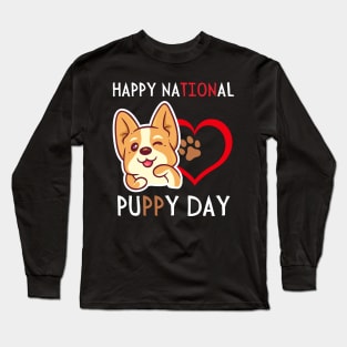 Happy National Puppy Day, Puppy Day 2023 Long Sleeve T-Shirt